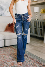 Load image into Gallery viewer, Gabriella Distressed Button Fly Flare
