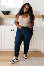 Load image into Gallery viewer, Eli Pull On Denim Joggers in Dark Wash