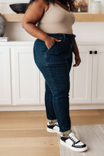 Load image into Gallery viewer, Eli Pull On Denim Joggers in Dark Wash