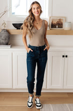 Load image into Gallery viewer, Eli Pull On Denim Joggers in Dark Wash