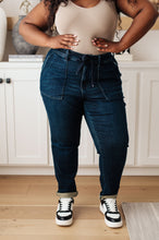 Load image into Gallery viewer, Eli Pull On Denim Joggers in Dark Wash