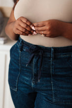 Load image into Gallery viewer, Eli Pull On Denim Joggers in Dark Wash