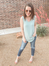Load image into Gallery viewer, The Jenni V-Neck Tank in Dusty Green