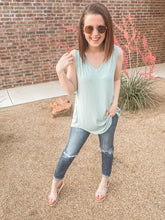 Load image into Gallery viewer, The Jenni V-Neck Tank in Dusty Green