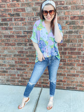 Load image into Gallery viewer, The Ava Top- Purple Floral