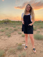 Load image into Gallery viewer, I Want You Back Linen Blend Shortalls in Black