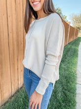 Load image into Gallery viewer, The Hannah Waffle Long Sleeve Top in Sand Beige