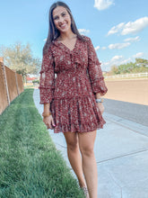 Load image into Gallery viewer, The Madison Maroon Floral Dress