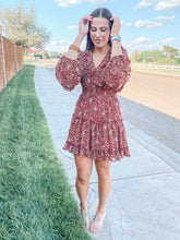 Load image into Gallery viewer, The Madison Maroon Floral Dress