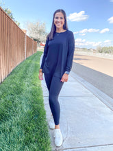 Load image into Gallery viewer, The Kierra Long Sleeve Loungewear Set in Black