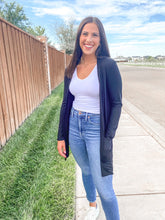 Load image into Gallery viewer, Slouchy Pocket Open Cardigan in Black