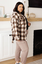 Load image into Gallery viewer, Outside Stroll Plaid Waist Tie Shacket In Brown