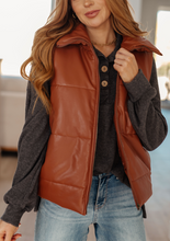 Load image into Gallery viewer, Persistence Pays Off Faux Leather Puffer Vest