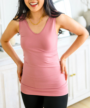 Load image into Gallery viewer, The Basics Reversible Longline Tank in Dusty Rose