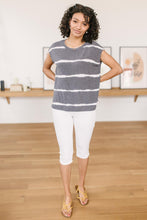 Load image into Gallery viewer, Casual In Stripes Top In Charcoal
