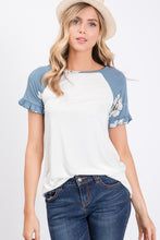 Load image into Gallery viewer, The Hazel Raglan Top In Soft Blue