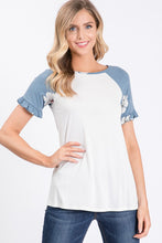 Load image into Gallery viewer, The Hazel Raglan Top In Soft Blue