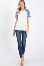 Load image into Gallery viewer, The Hazel Raglan Top In Soft Blue