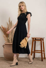 Load image into Gallery viewer, The Mai Smocked Dress- Black