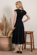 Load image into Gallery viewer, The Mai Smocked Dress- Black