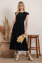 Load image into Gallery viewer, The Mai Smocked Dress- Black