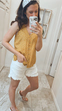 Load image into Gallery viewer, The Elsie Yellow Polk-a-dotted Button Down Tank