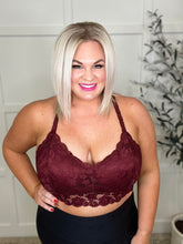 Load image into Gallery viewer, PREORDER: Juniper Lace Bralette in Burgundy