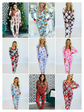 Load image into Gallery viewer, PREORDER: Long Sleeve Holiday Pajamas In Assorted Prints