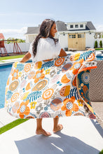 Load image into Gallery viewer, PREORDER: Luxury Beach Towel in Bright Retro Floral