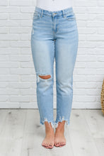 Load image into Gallery viewer, Mid-rise Destroyed Hem Boyfriend Jeans
