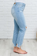 Load image into Gallery viewer, Mid-rise Destroyed Hem Boyfriend Jeans