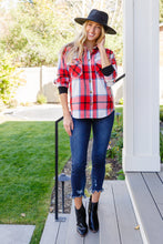 Load image into Gallery viewer, Cowboy Cutie Plaid Shacket In Red
