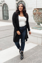 Load image into Gallery viewer, Alexis Lightweight Long Knit Cardigan in Black