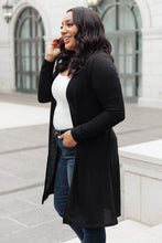 Load image into Gallery viewer, Alexis Lightweight Long Knit Cardigan in Black