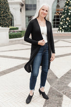 Load image into Gallery viewer, Alexis Lightweight Long Knit Cardigan in Black
