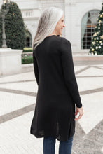 Load image into Gallery viewer, Alexis Lightweight Long Knit Cardigan in Black
