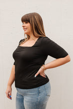 Load image into Gallery viewer, Alyssa Square Neck Tee in Black