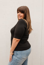 Load image into Gallery viewer, Alyssa Square Neck Tee in Black