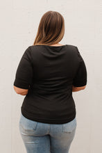 Load image into Gallery viewer, Alyssa Square Neck Tee in Black