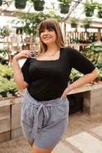 Load image into Gallery viewer, Alyssa Square Neck Tee in Black