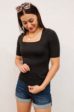 Load image into Gallery viewer, Alyssa Square Neck Tee in Black