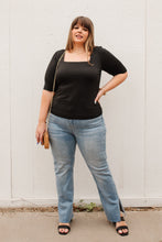 Load image into Gallery viewer, Alyssa Square Neck Tee in Black