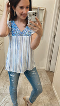 Load image into Gallery viewer, Blue By You Embroidery Top