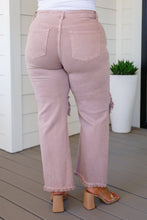 Load image into Gallery viewer, Babs High Rise Distressed Straight Jeans in Mauve