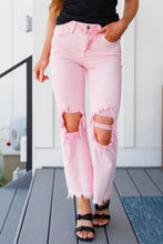 Load image into Gallery viewer, The Evie Distressed Straight Jeans in Pink