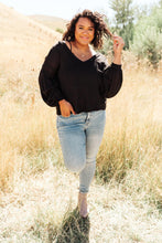 Load image into Gallery viewer, Bellissimo Draped V-Neck Sweater in Black