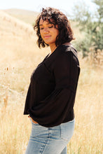 Load image into Gallery viewer, Bellissimo Draped V-Neck Sweater in Black