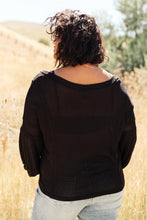 Load image into Gallery viewer, Bellissimo Draped V-Neck Sweater in Black