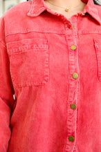 Load image into Gallery viewer, Best Day Ever Corduroy Shacket In Red