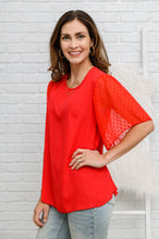 Load image into Gallery viewer, I Keep On FALLIN' Short Sleeve Blouse In Red